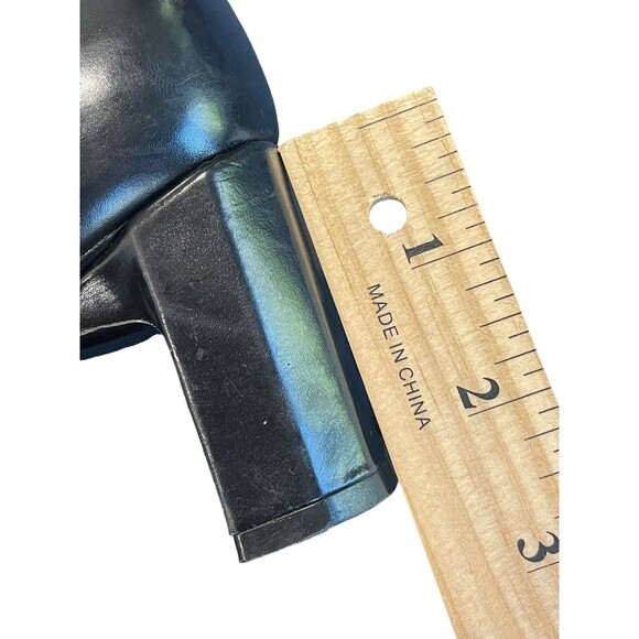 Stuart Weitzman Shoes Womens 8AAA Narrow Black Leather Pumps Square Toe Heels - Picture 9 of 12